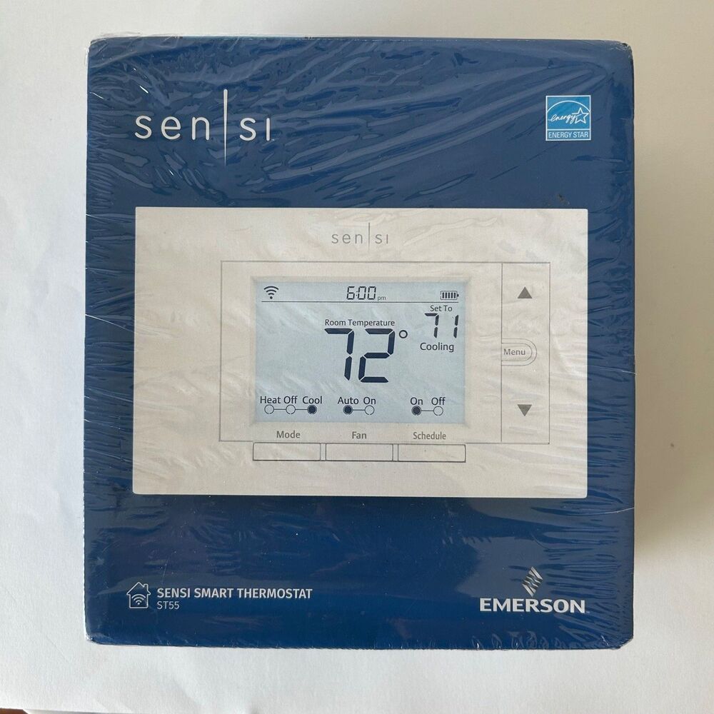 Emerson Sensi Smart Thermostat ST55 Wi-Fi Programmable White New Factory Sealed